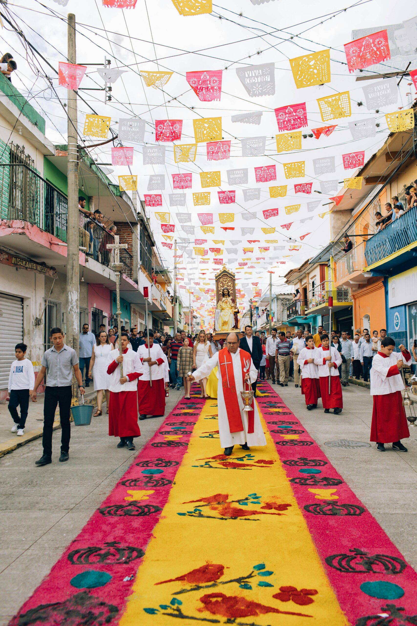 Colorful photo of the religious celebration of Cristo Rey in the region of Alto Lucero Veracruz Mexico