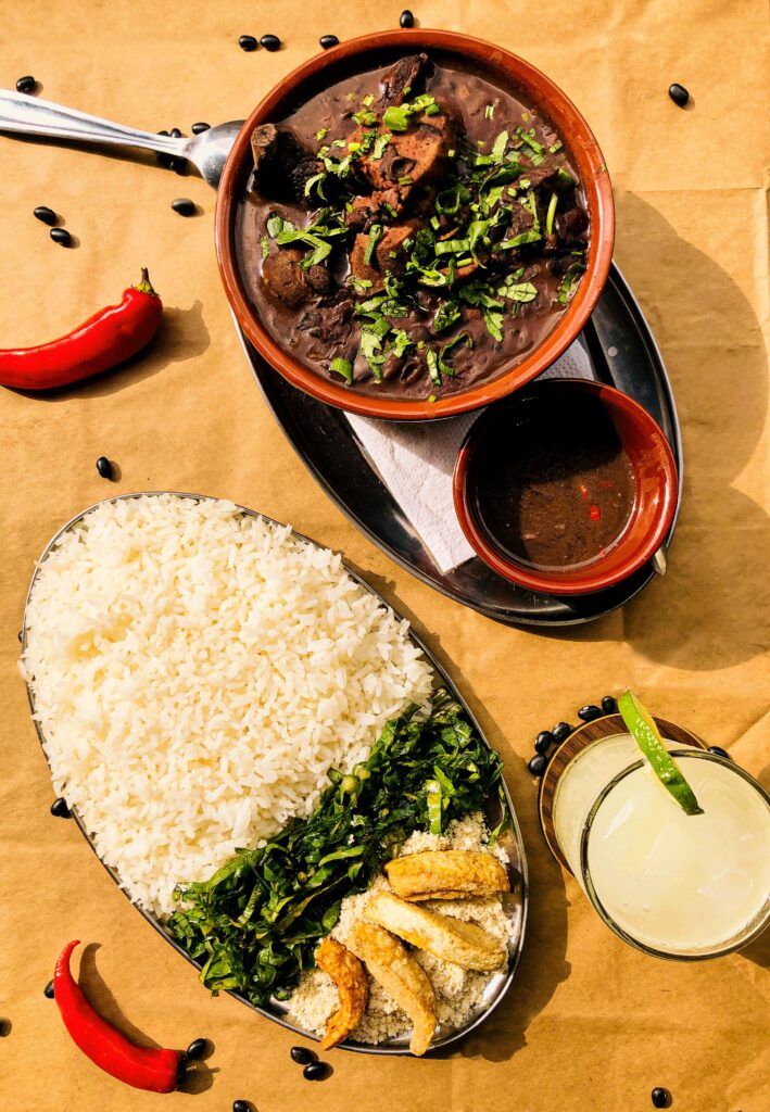 White Rice With Green Vegetable on Silver Plate