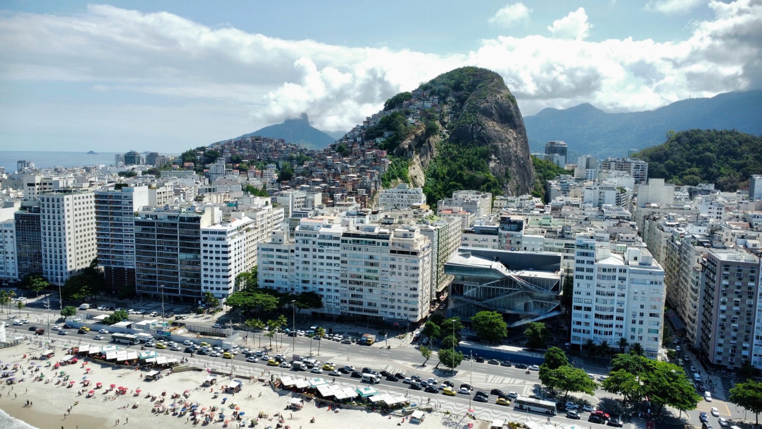 Scenic Aerial View of Copacabana Beach, Rio de Janeiro